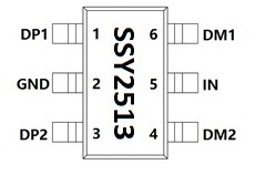 双通道USB识别芯片 SSY2513