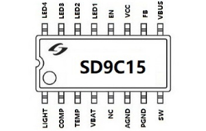 2A充电/2A放电，移动电源专用芯片 SD9C15