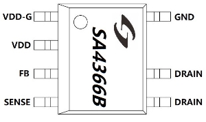 6级能效，内置高压MOSFET的PWM+PFM控制器 SA4366B