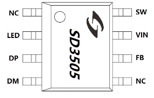 3.3A输出，支持QC3.0、FCP、AFC快充协议车充芯片 SD3505