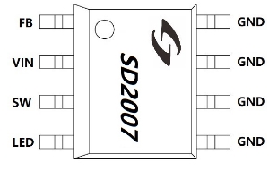 带转灯功能，高效率2.4A车充芯片 SD2007