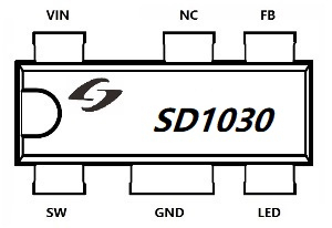 2.4A 带转灯 直插车充芯片 SD1030