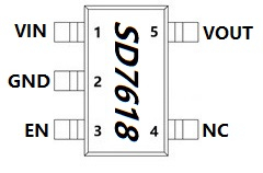55V输入、1.8V/350mA、2μA超低静态电流LDO SD7618