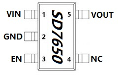 55V输入、5.0V/350mA、2μA超低静态电流LDO SD7650