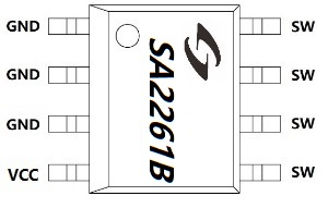 3.6~12V/2.5A输出、60V高性能同步整流器 SA2261B